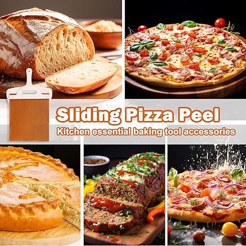 Miniatura 8 de XANGNIER Pala deslizante de pizza, la cáscara de pizza que transfiere perfectamente la pizza, pizza súper mágica, pala de pizza inteligente