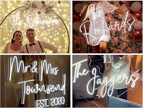 Miniatura 2 de Letreros de neón LED personalizados, decoración de boda, letrero de neón grande personalizable para el hogar y el dormitorio, letreros de neón