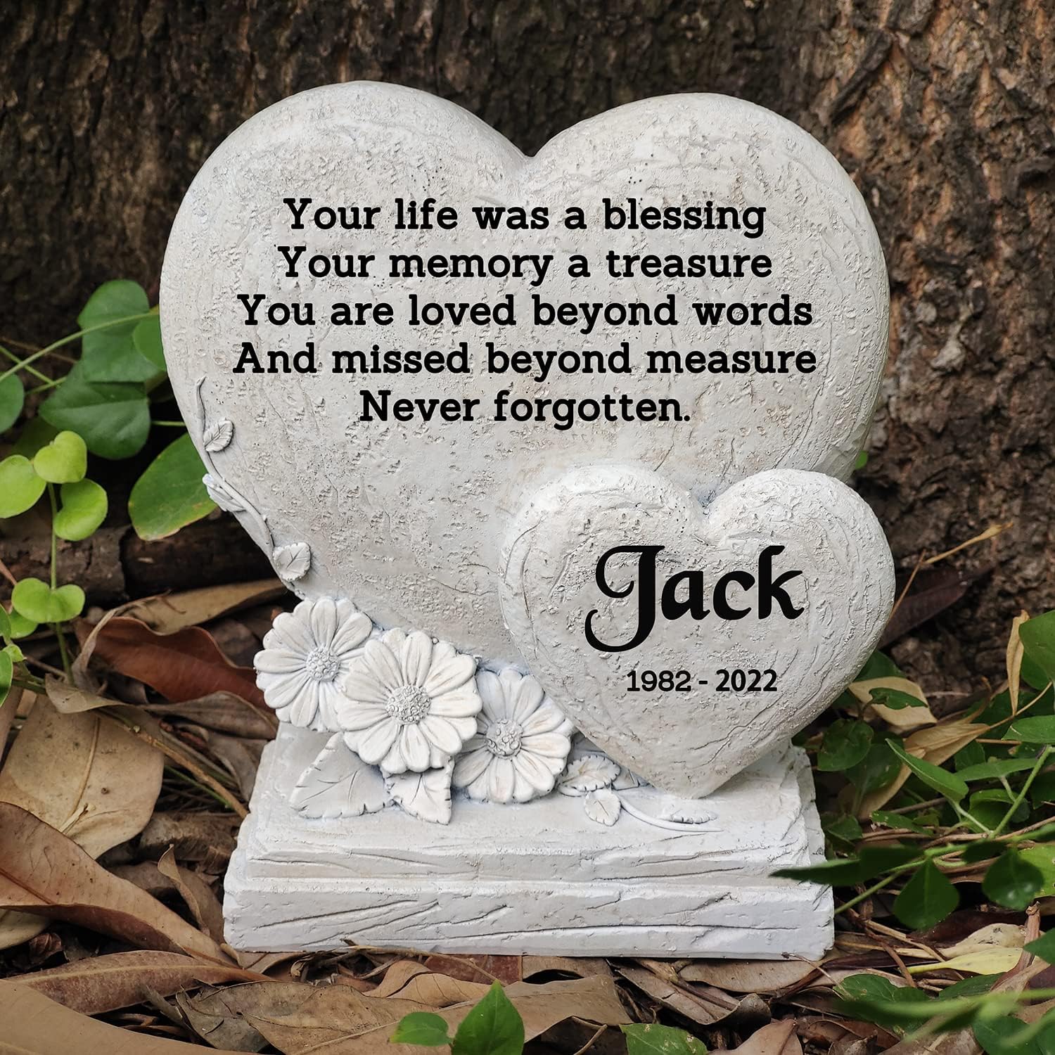 ININOSNP Memoriali per Animali Commemorativa Personalizzata a Doppio Cuore Personalizzata(Style C)