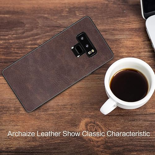 Miniatura 3 de SALAWAT Funda para Samsung Galaxy Note 9, delgada, de piel sintética, estilo vintage, a prueba de golpes, ligera, de poliuretano termoplástico