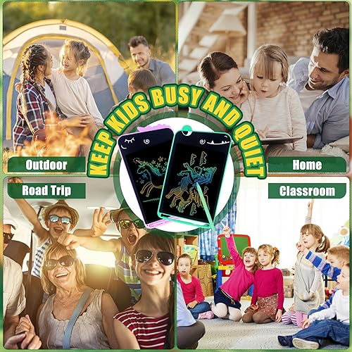Miniatura 7 de Paquete de 2 tabletas de escritura LCD para niños, tablero de dibujo de 8 pulgadas, para niños y niñas, regalo educativo de cumpleaños para niños de