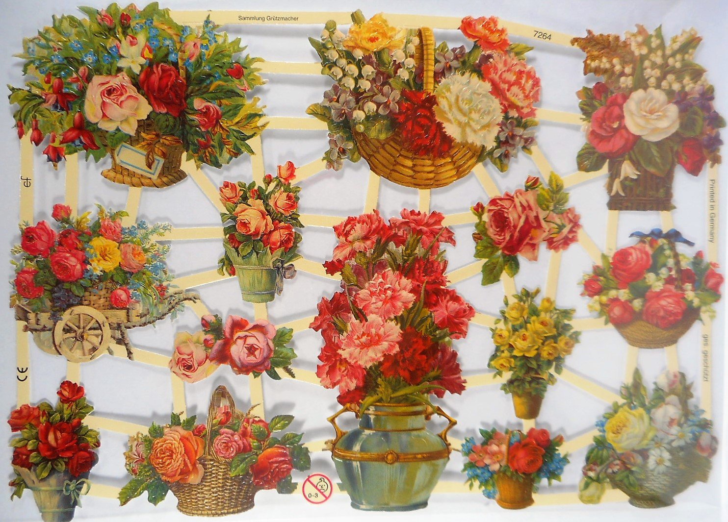 Glanzbilder-Set „Rose Blume“ – Ca. 24x15 Cm, Für Scrapbooking & Deko