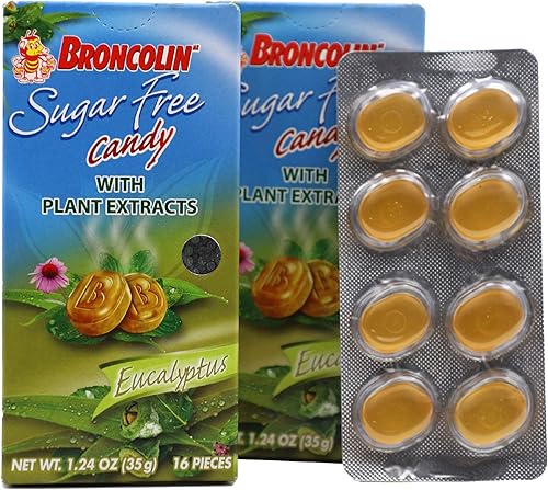 Broncolin Pastillas para la Tos Sin Azúcar con Equinácea, Pastillas hechas con extractos de plantas naturales sin azúcar para ayudarte al alivio de