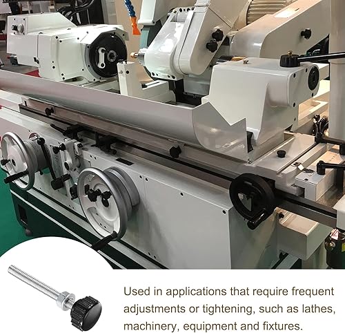 Miniatura 229 de uxcell Juego de 4 perillas moleteadas, tornillos de pulgar con tuercas y arandelas, rosca macho métrica M6 x 1.378 in, cabeza de plástico de 0.984
