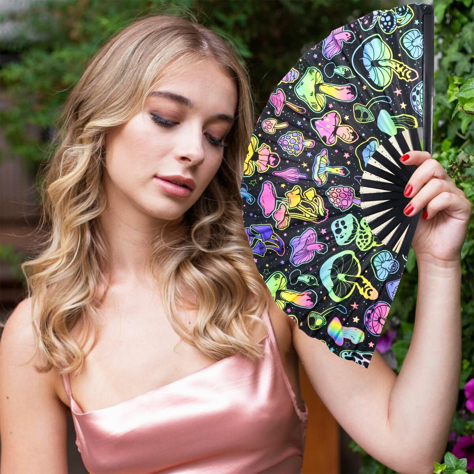 35,6 Cm Großer Schwarzer Klack-Fächer Für Line Dance – Faltbar, Laut & Stylisch – Perfekt Für Partys, Hochzeiten, Raves & Tai Chi!