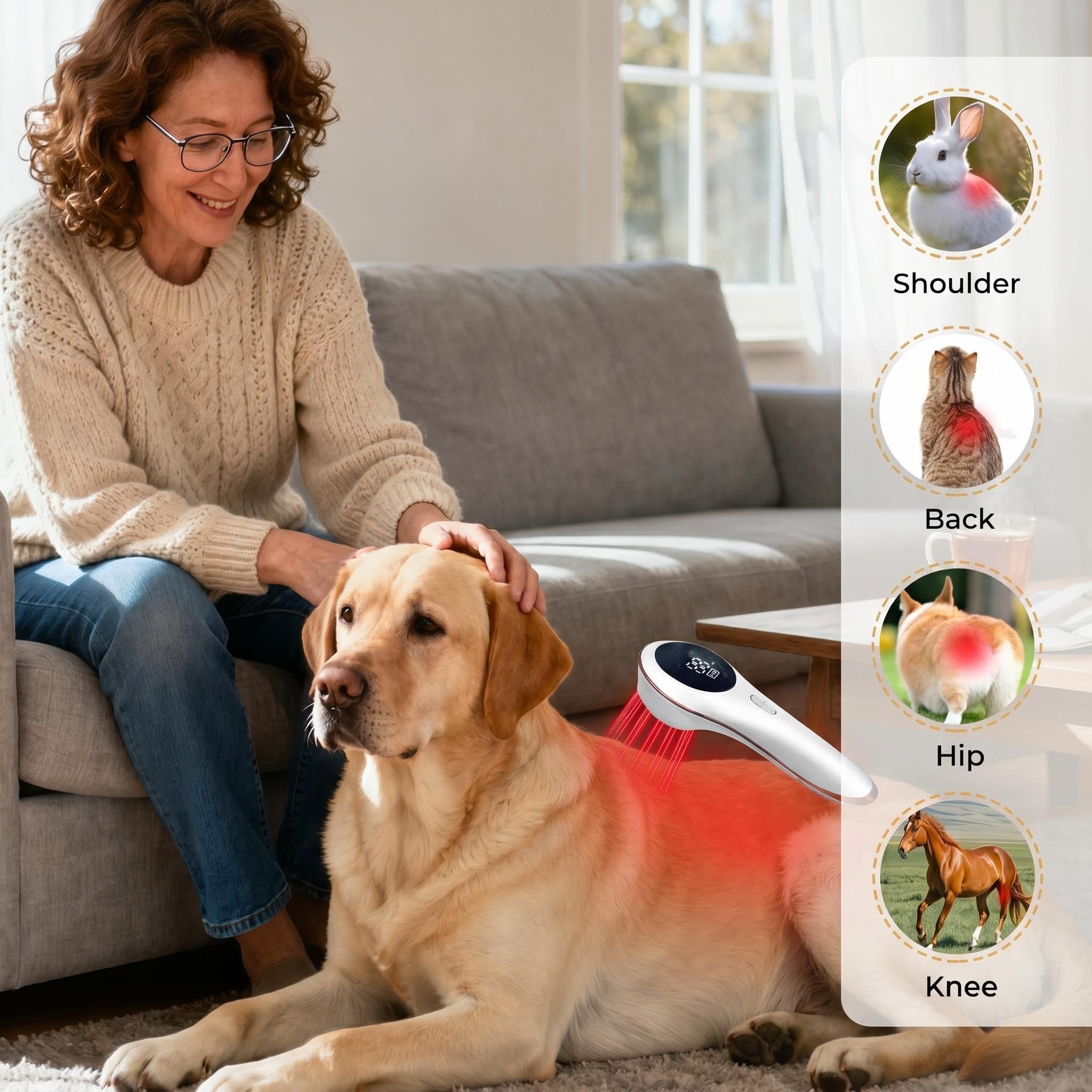 Dispositivo portátil de terapia láser frío para perros y mascotas, máquina de tratamiento de luz roja infrarroja con 808 nm y 650 n, equipo de fisioterapia LLLT portátil, animales, peluche, chihuahua
