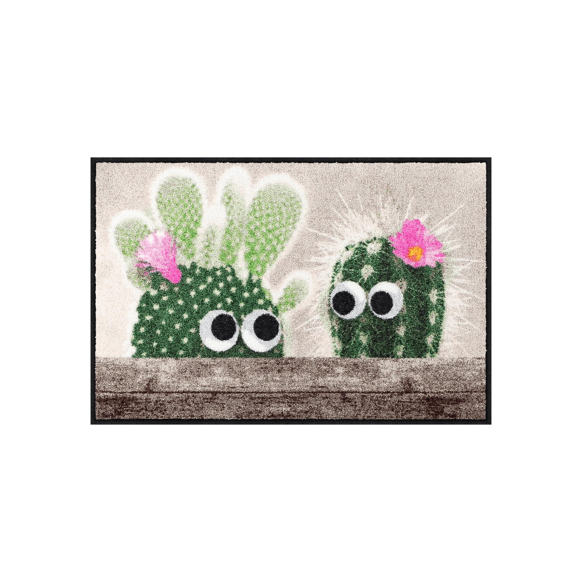 Salonloewe Cactus Freunde Paillasson amusant 50 x 75 cm - Pour la maison et l'entrée - Motif cactus