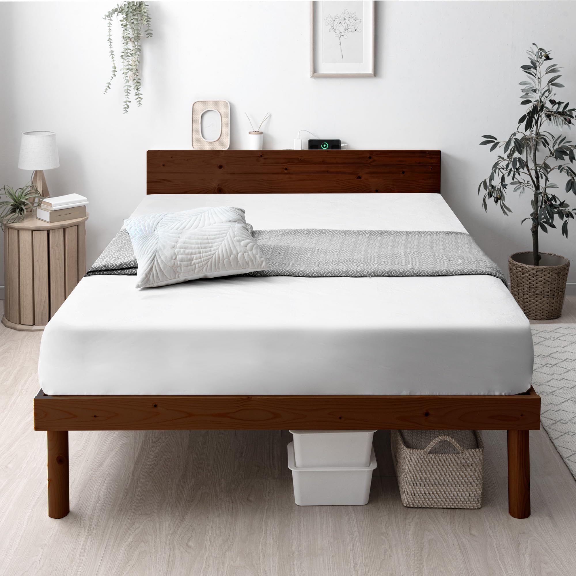 ベッドフレーム Tansu no Gen Single Bed, Storage Amazon.com: タンスのゲン Tansu no Gen Twin Bed Frame with
