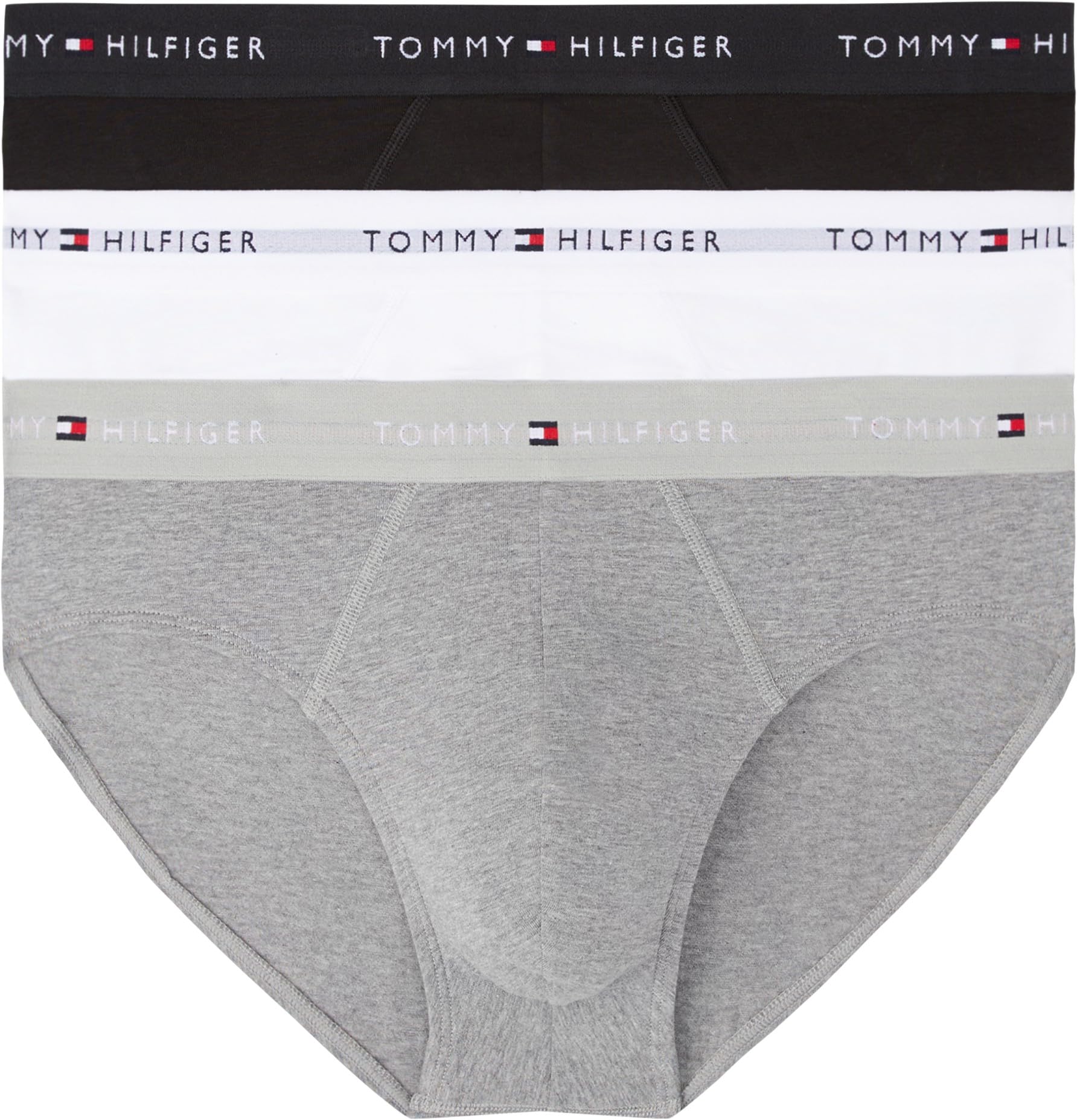 Tommy Hilfiger Herren 3er Pack Unterhosen Hip Briefs mit Logobund