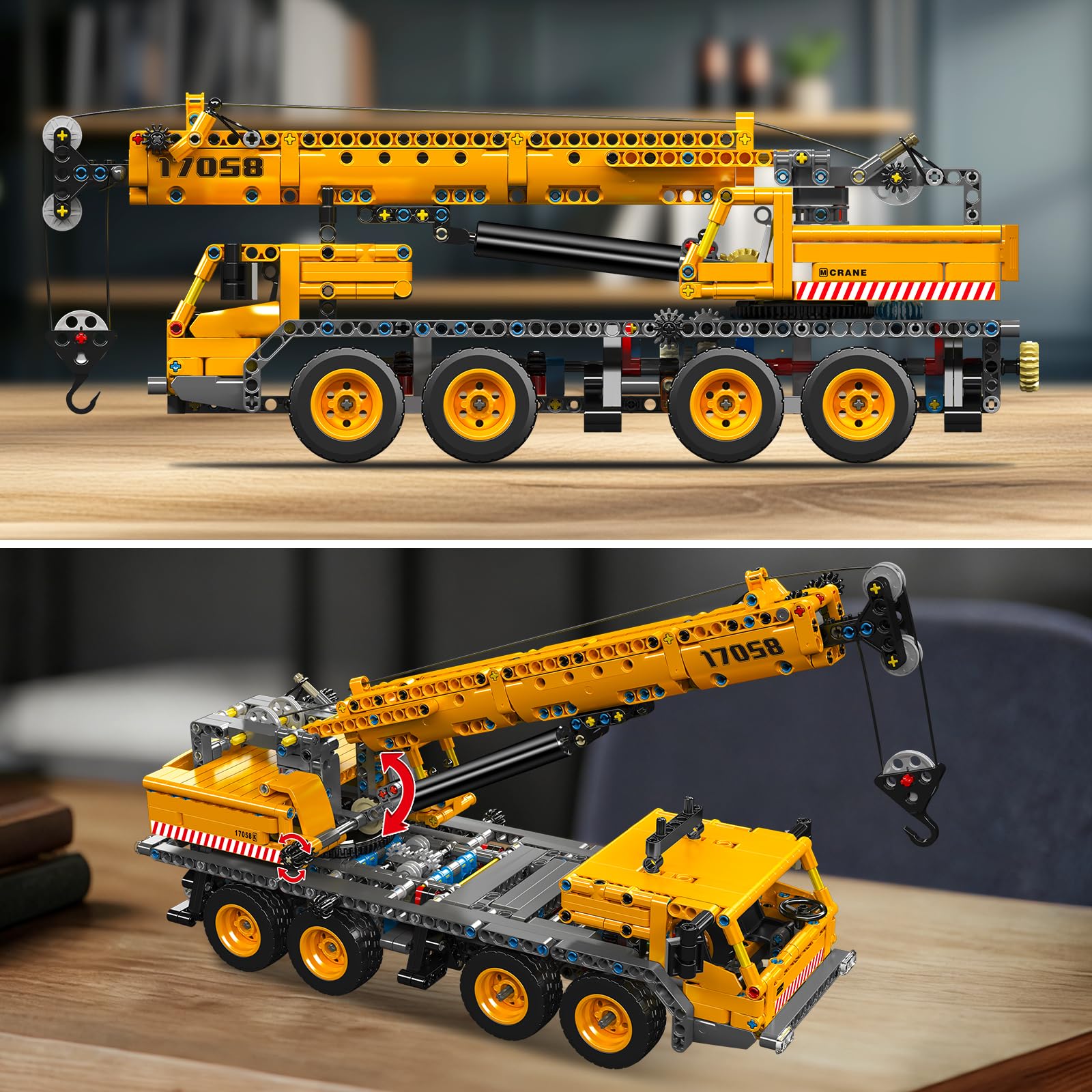 Mould King 17058 Technique Kit de construction camion de grue 997 pièces composé de grue et de camion, grue de chantier mobile, pour adultes à partir d'adultes (version statique)