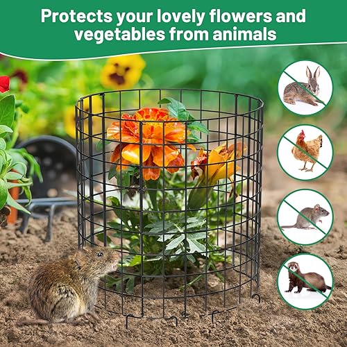 Miniatura 2 de Keten Paquete de 5 protectores de plantas de animales, 15 piezas de malla metálica para mantener a los animales fuera, jaulas de plantas de 13.7