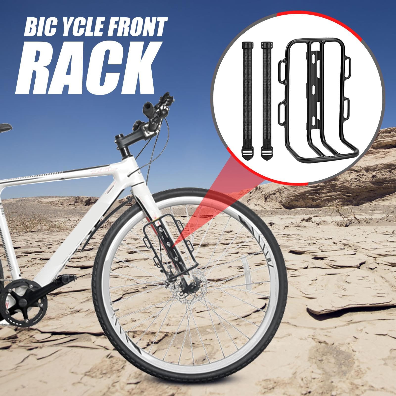 Bike Front Carrier Rack | Bike Luggage Touring Carrier Racks | Cycling Equipment Stand Footstock | Cycling Accessories, Bag Luggage Shelf for Shopping, Riding
