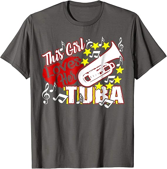 Tuba Shirt Girl Loves Her Tuba Tshirts Clothing, Shoes