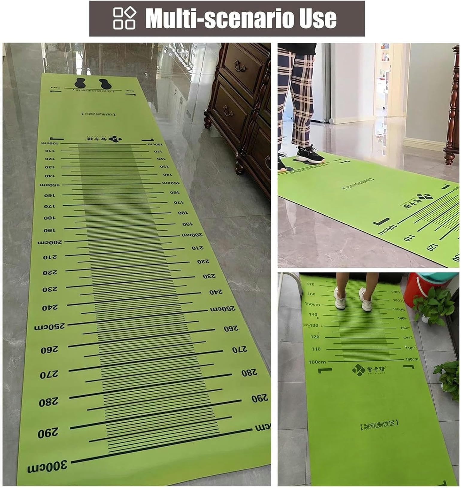 Mata do pomiaru skoku w dal, Mata testowa do skoku w dal Mata pomiarowa 100-300 cm Gumowa szkoła domowa Fitness Dzieci Dorośli