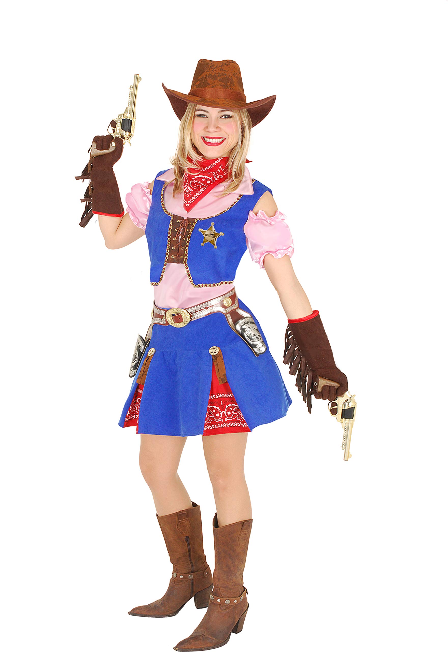 Ciao Girl Del West Costume Woman (One Size Adult) Blue/Brown