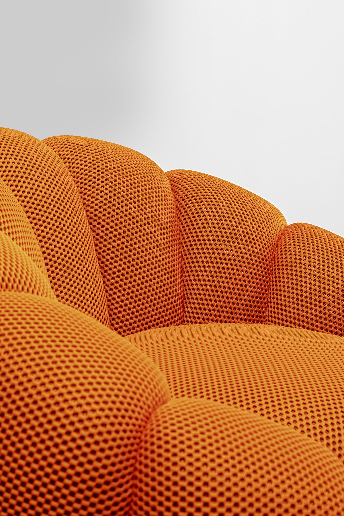 Kare Fauteuil pivotant Design Peppo Bloom, Orange, Hauteur d'assise 40 cm, Fauteuil rembourré, Fauteuil de Relaxation, pivotant à 360 degrés, Salon, 68 x 94 x 94 cm (H x l x P)