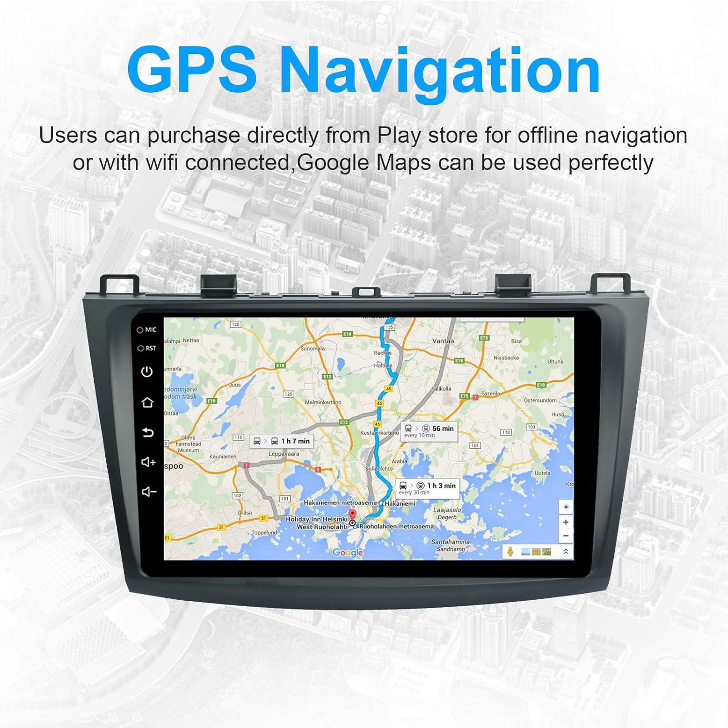 Ezonetronics car stereo displaying desktop customization options.
