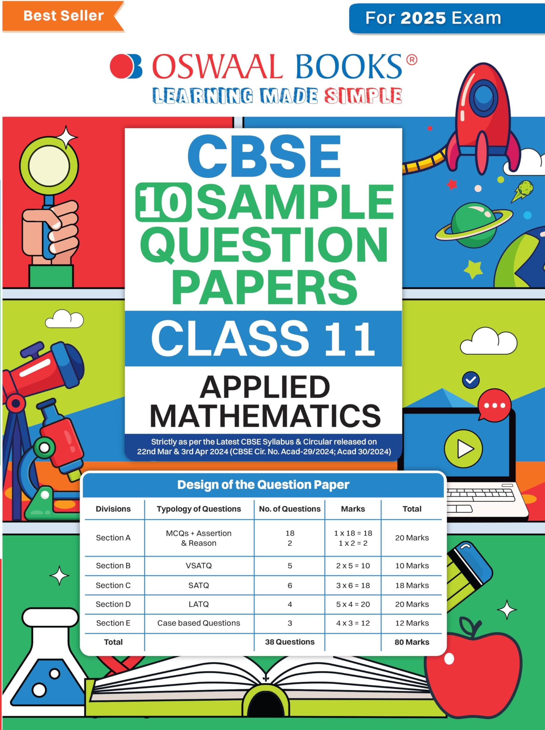 Oswaal CBSE Sample Question Papers Class 11 Applied Mathematics (For 2025 Exam)