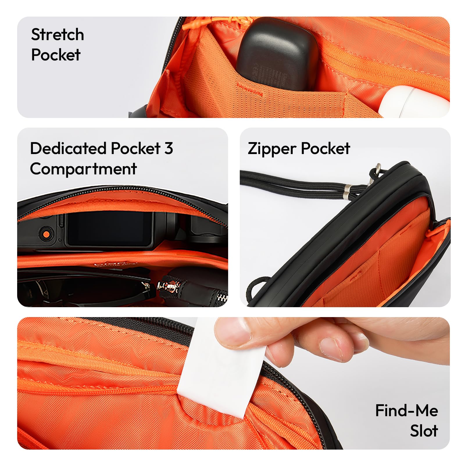 ULANZI YY08 Borsa per DJI Osmo Pocket 3, Borsa Portatile, Protezione per DJI Osmo Pocket 3 Creator Combo Accessori,Grigio