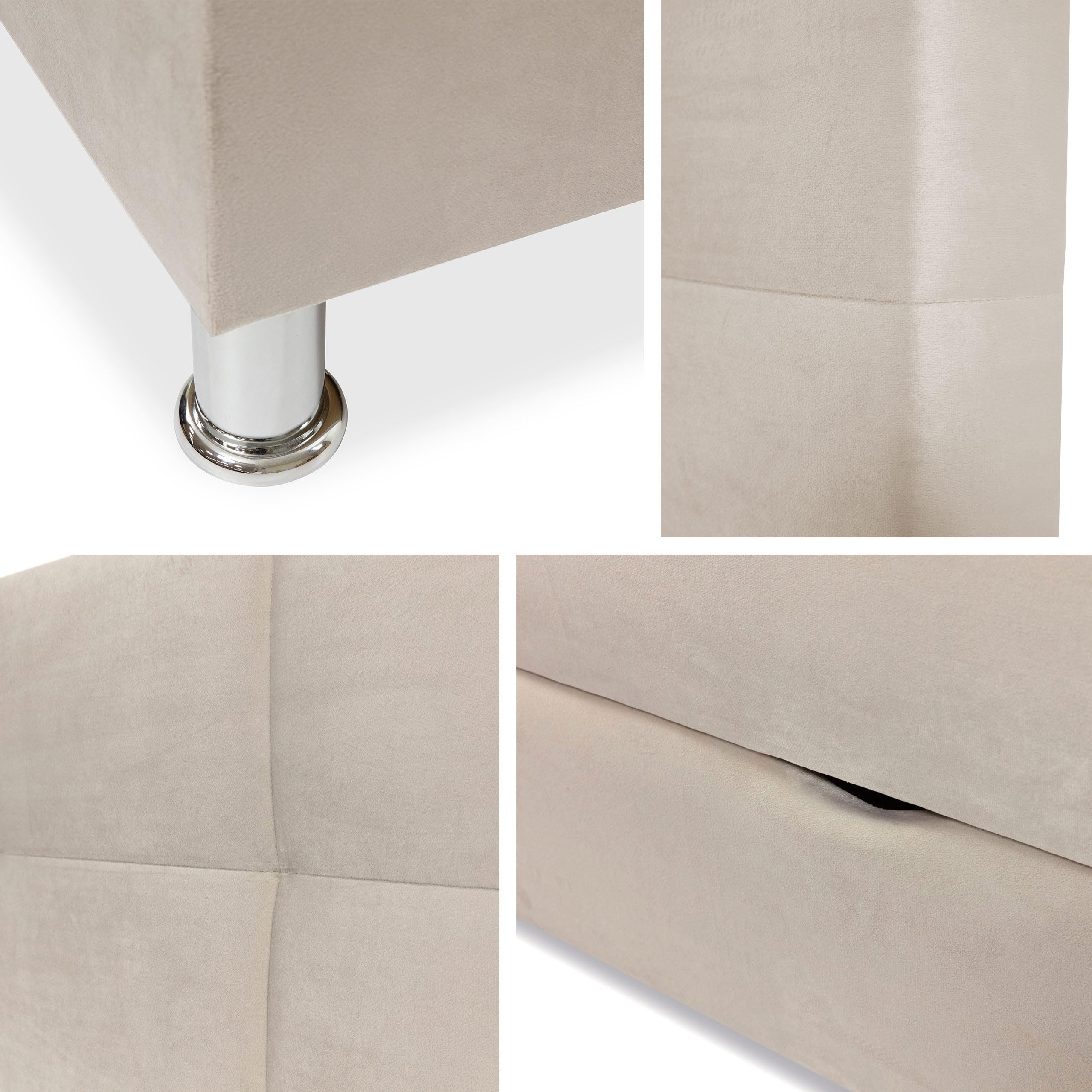 Mirjan24 Boxspringbett Evan mit Zwei Bettkästen, Bonellfederkernmatratzen + Schaumstoff und Topper, Kopfteil gesteppt und gepolstert, Continentalbett, Polsterbett, Ehebett (Fresh 01, 160 x 200 cm)