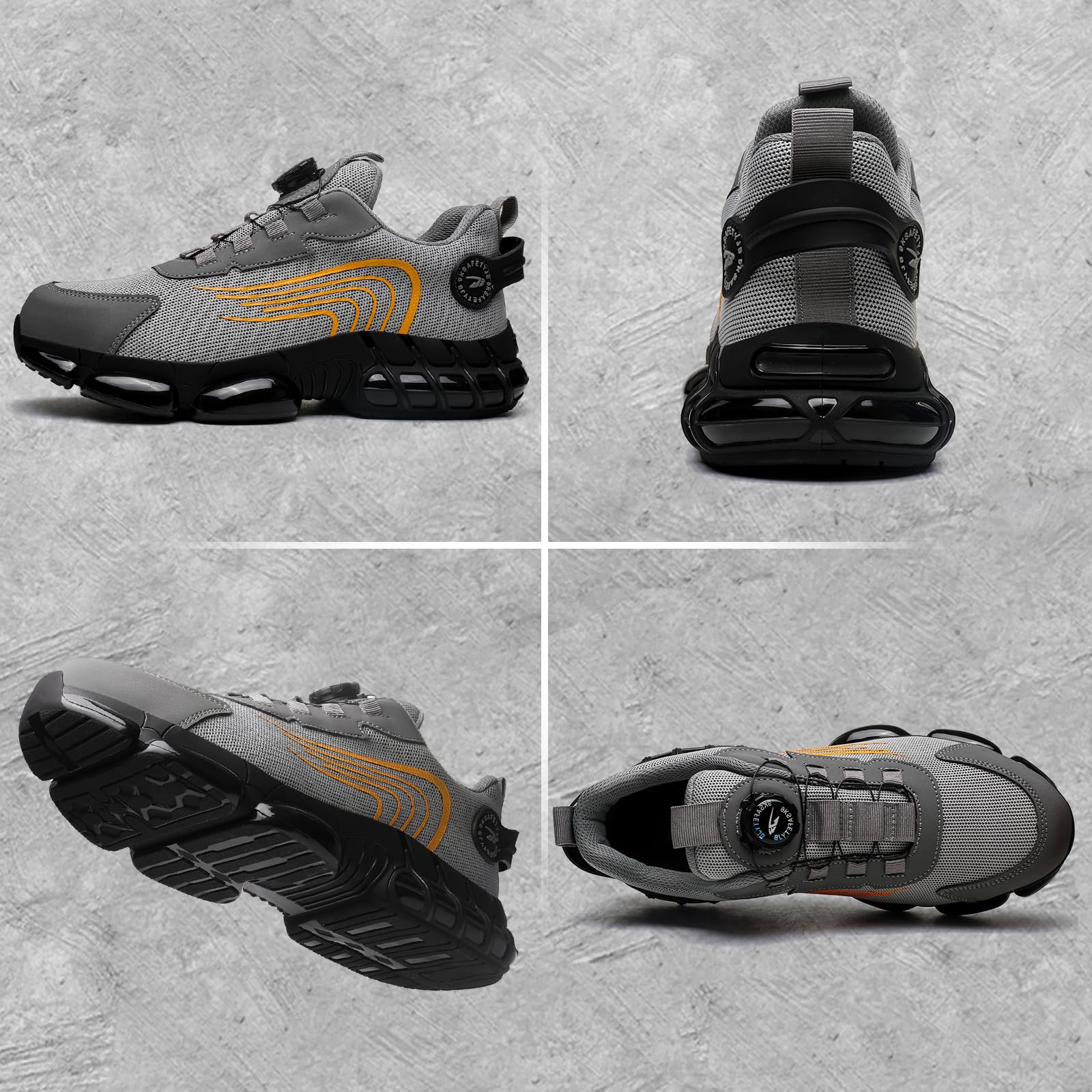 Gugifcto Scarpe Antinfortunistiche Uomo Donna Moda Sneakers Antiscivolo Leggere Traspiranti Rilascio Comode Rapido Scarpe Sicurezza con Punta in Acciaio 36-48 EU