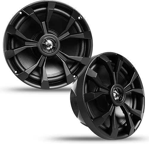 BELVA BBMS8B - Altavoces coaxiales marinos negros de 8 pulgadas de 2 vías y 500 W para deportes marinos, cuatrimotos, motocicletas, deportes de