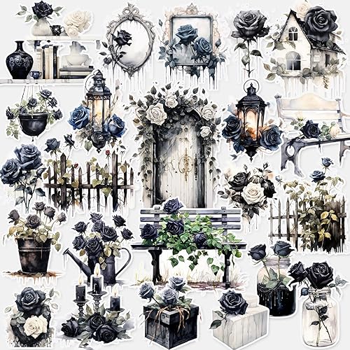 Miniatura 15 de Prstincol 106 piezas de etiquetas adhesivas para pociones, etiqueta adhesiva de bote de vino de estética oscura de boticario para álbumes