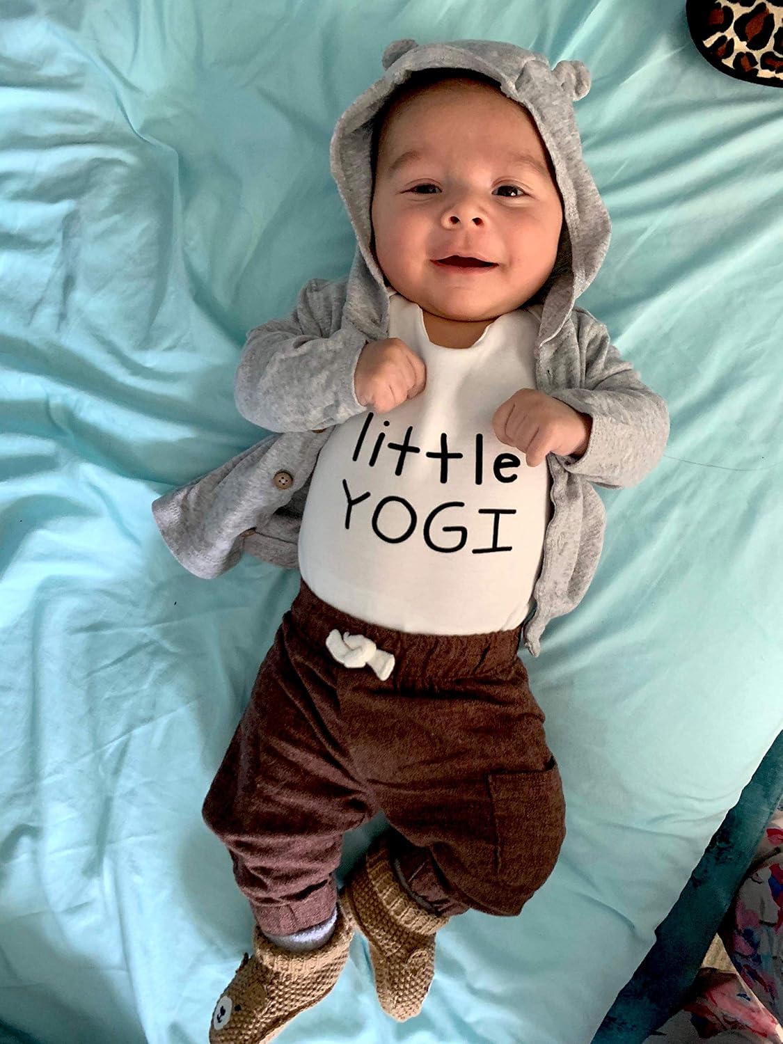 TREELANCE Yoga Baby Organic Cotton Girl Boy Clothes Little Yogi Onesie for Yoga Babies