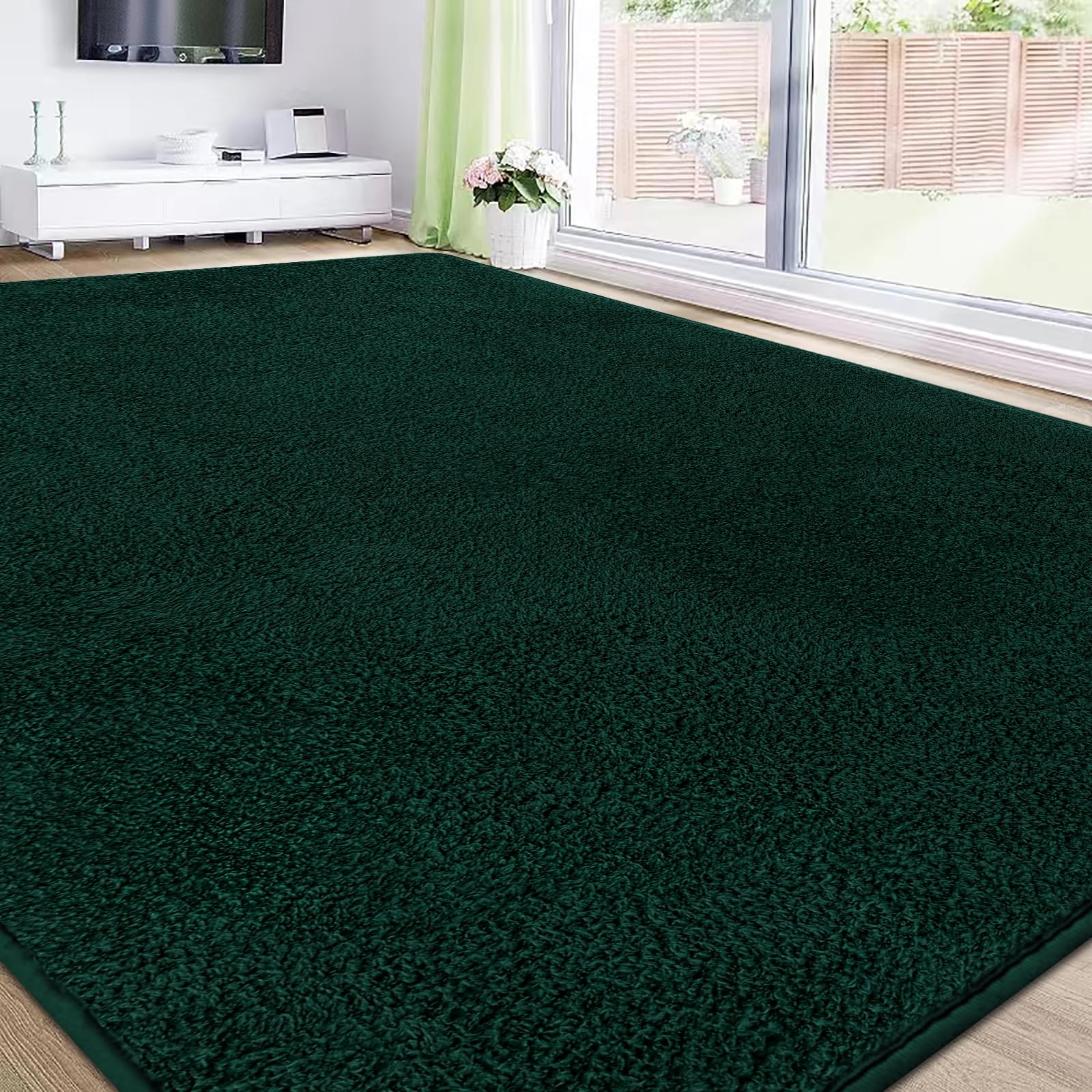 RTBQJ-AT Rugs Living Room 160x230 cm Soft Fluffy Green Rug, Non-slip Washable Area Rug for Bedroom, Kitchen, Living Room, Playroom โ image 1