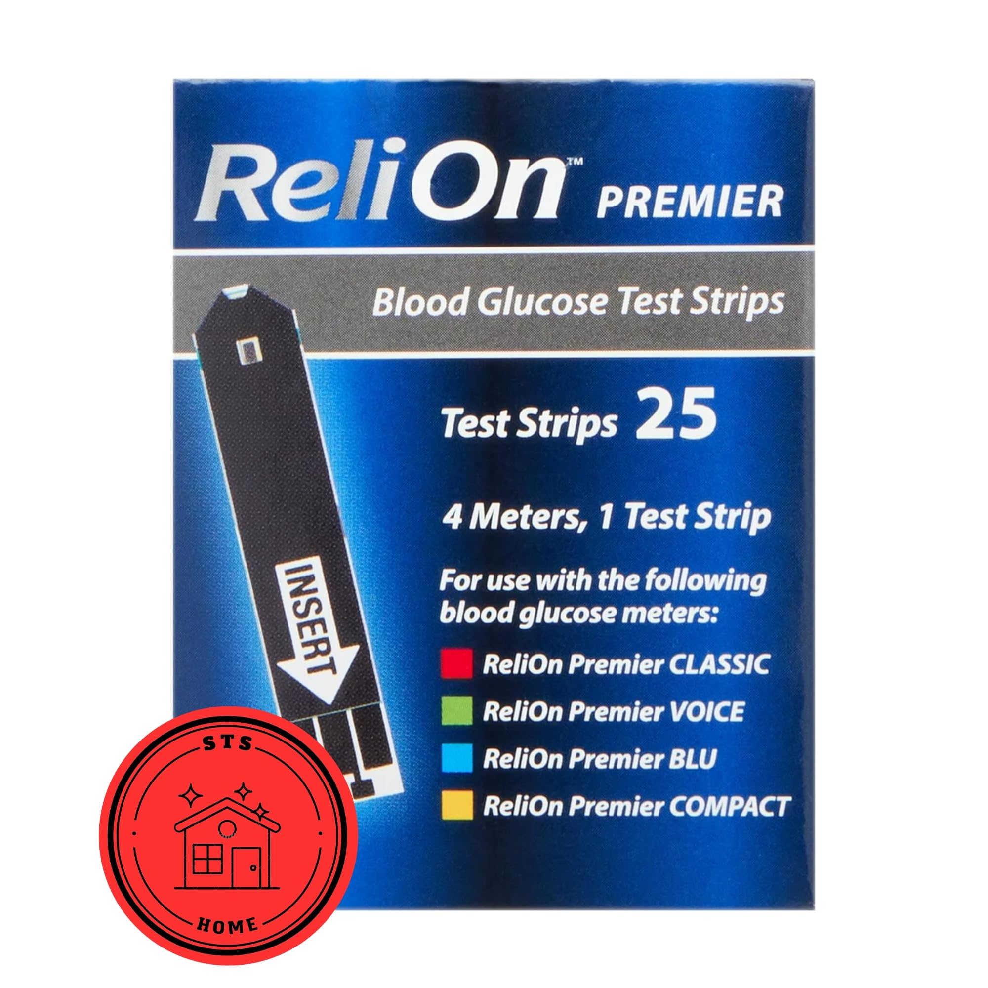 Premier Test Strips 25 Count | Blood Glucose Test Strips | Test Strips for Diabetes | Blood Sugar TestStrips | Diabetic Test Strips | Premier Blood Glucose TestStrips + STS Sticker.