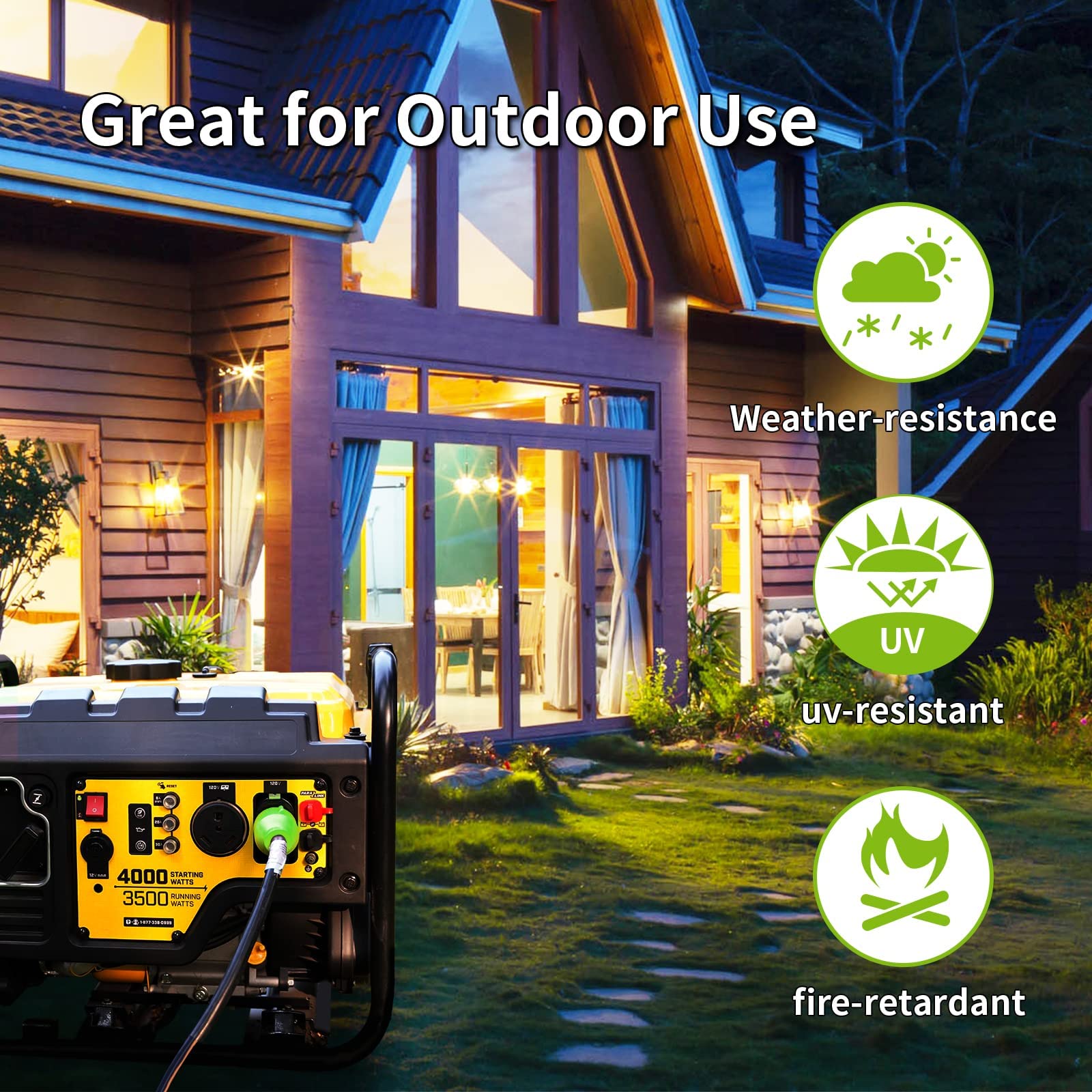 Snapklik.com : RVMATE 3 Prong 30 Amp Generator Extension Cord 50 Feet