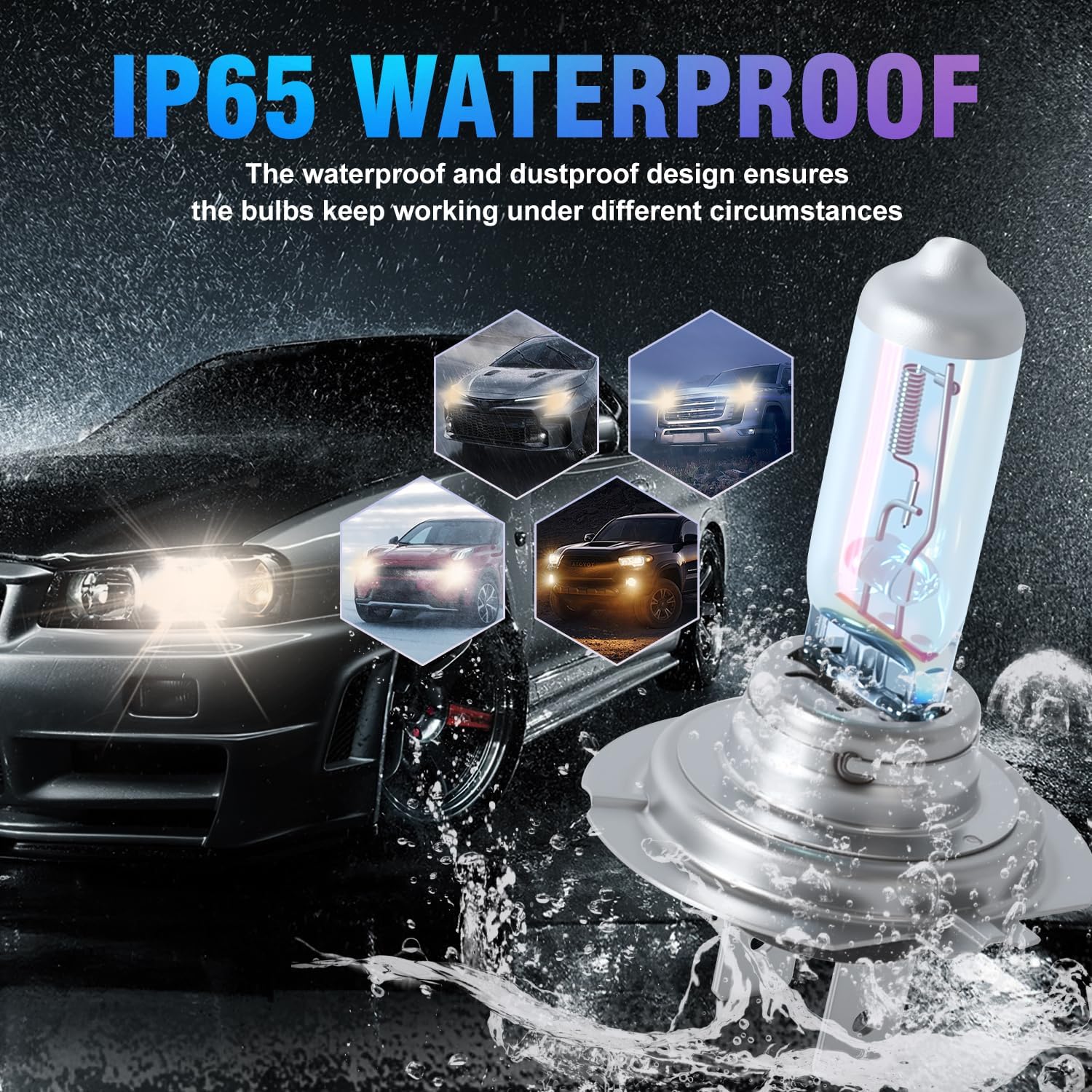 Upgraded Halogen Headlight Bulbs 2005-2014 for Legacy Headlight Bulbs 9005 High Beam and H7 Low Beam, Performance 5500K White 300% Brightness 4PCS