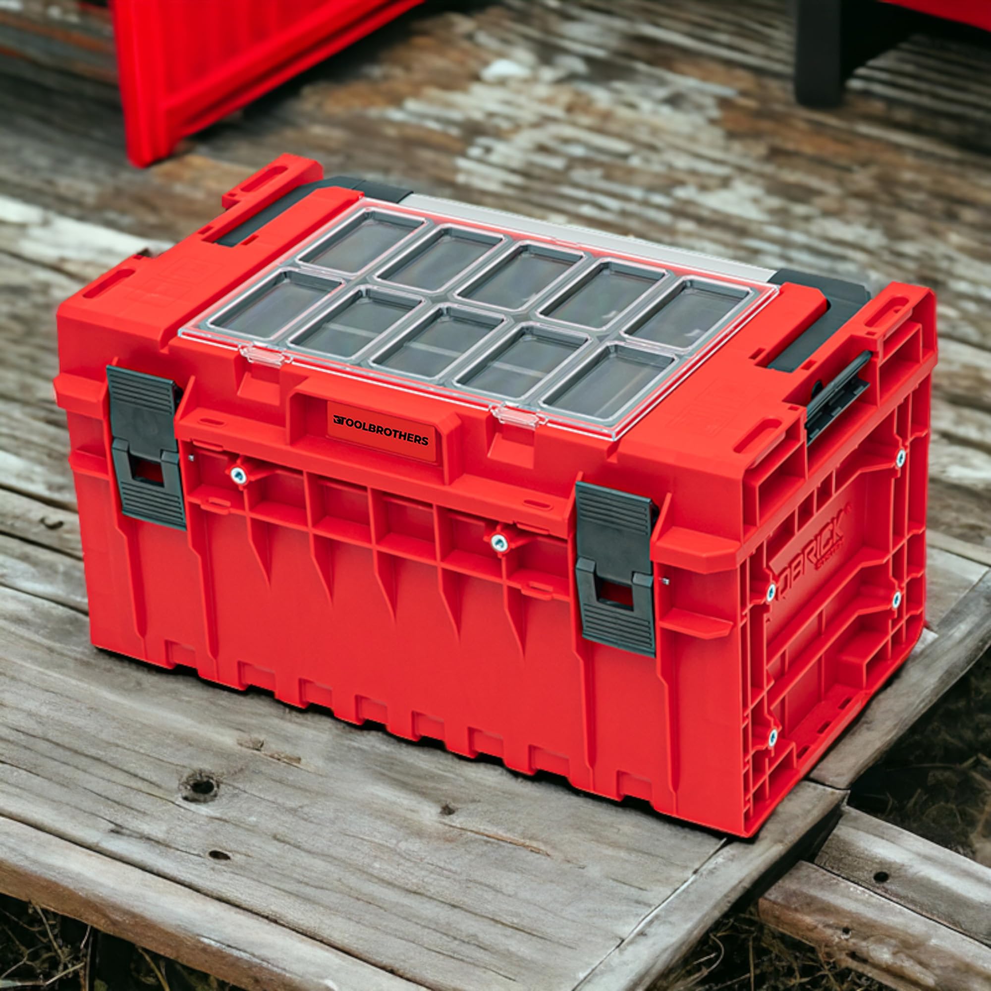 Toolbrothers RHINO ONE 350 2.0 Expert RED ULTRA HD Custom walizka narzędziowa organizer modułowy 585 x 385 x 320 mm 38 l można układać w stos IP66
