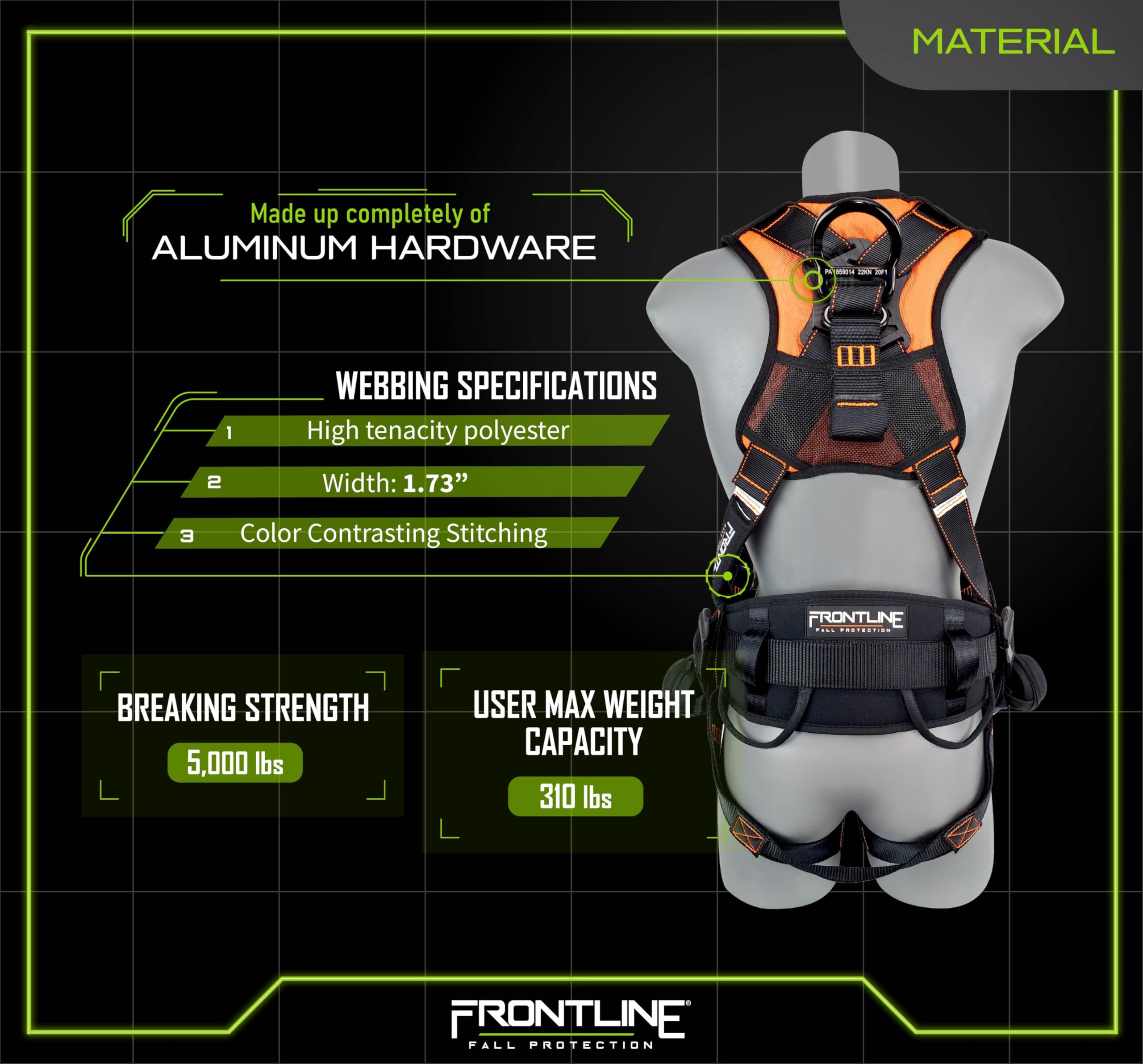 Frontline Fall Protection Harnesses - OSHA Compliant -4