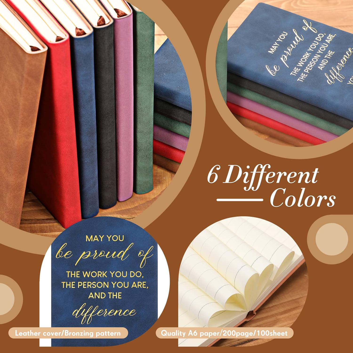 Colarr 24 Pcs Employee Appreciation Gifts Thank You Gifts Bulk for Staff Coworkers Leather Journal Pocket Notebook Touch Ballpoint Pen for Team Volunteer Student Teacher Healthcare(Classic Color)