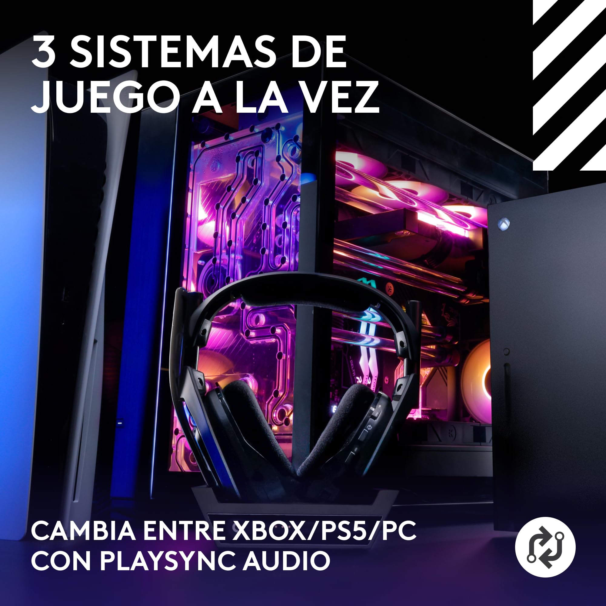 Logitech G Astro A50 Lightspeed Auriculares inalámbricos para Gaming + Base (5.ª Gen), Pro-G Graphene, Cambio Entre 3 Sistemas, USB-C, Xbox, PS5, PC, Nintendo Switch, Switch 2, Bluetooth - Negro