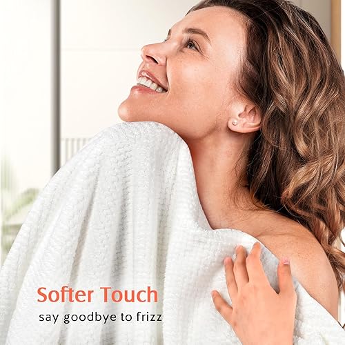 Miniatura 3 de YFONG Paquete de 2 toallas de microfibra para el cabello para mujeres, turbante de secado rápido súper absorbente para todos los estilos de cabello,