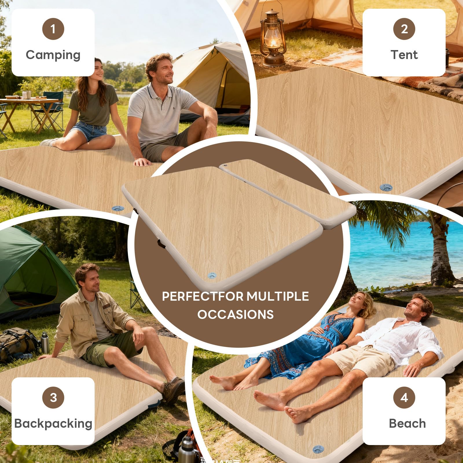 Esterilla de Camping Resistente a la Humedad para Exteriores, colchón Inflable de PVC Firme y Resistente al Desgaste; colchón portátil para Camping, Senderismo o descansos