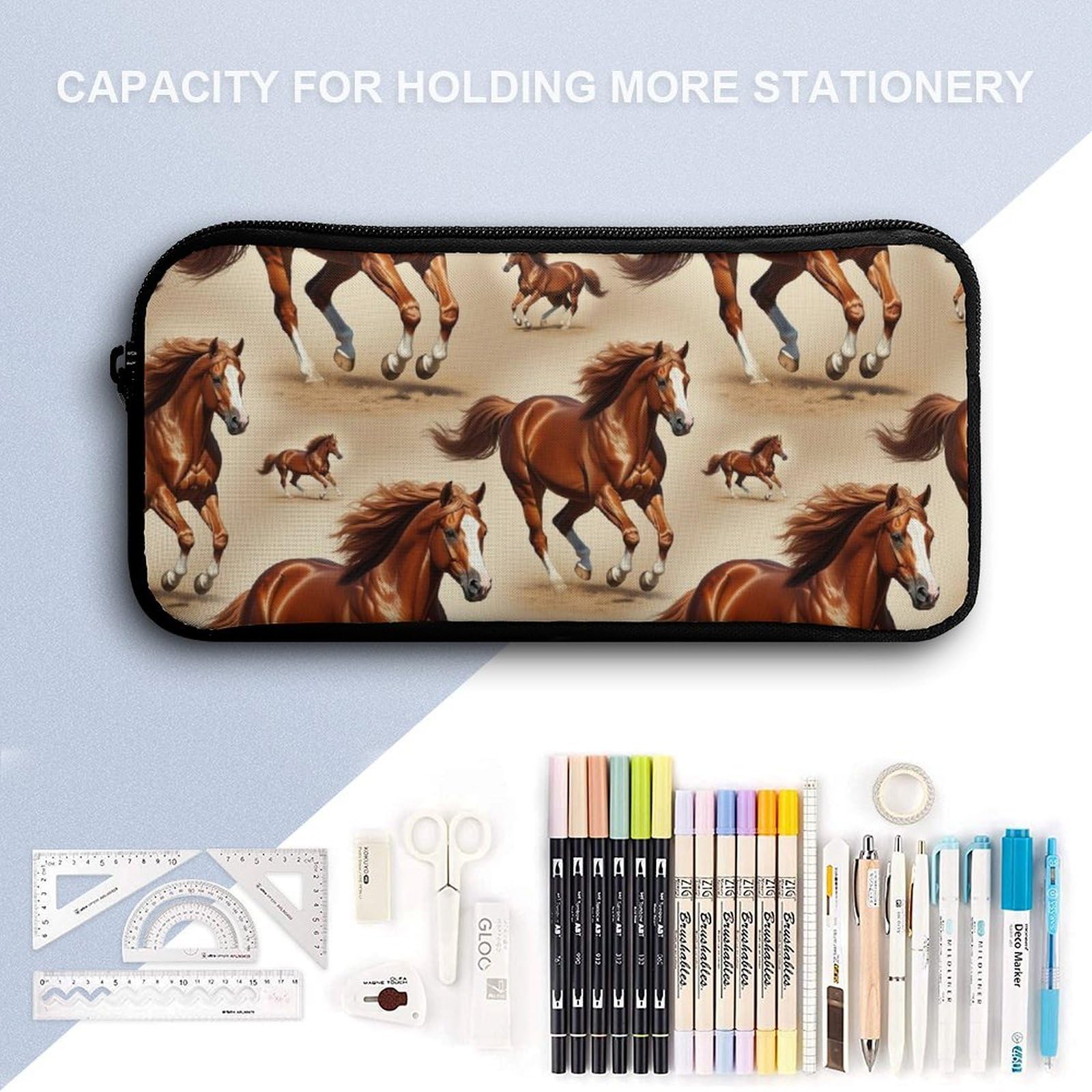 Juego de mochila de viaje con bolsas para el almuerzo y neceser Caballo (16) Caja de almacenamiento para mochila