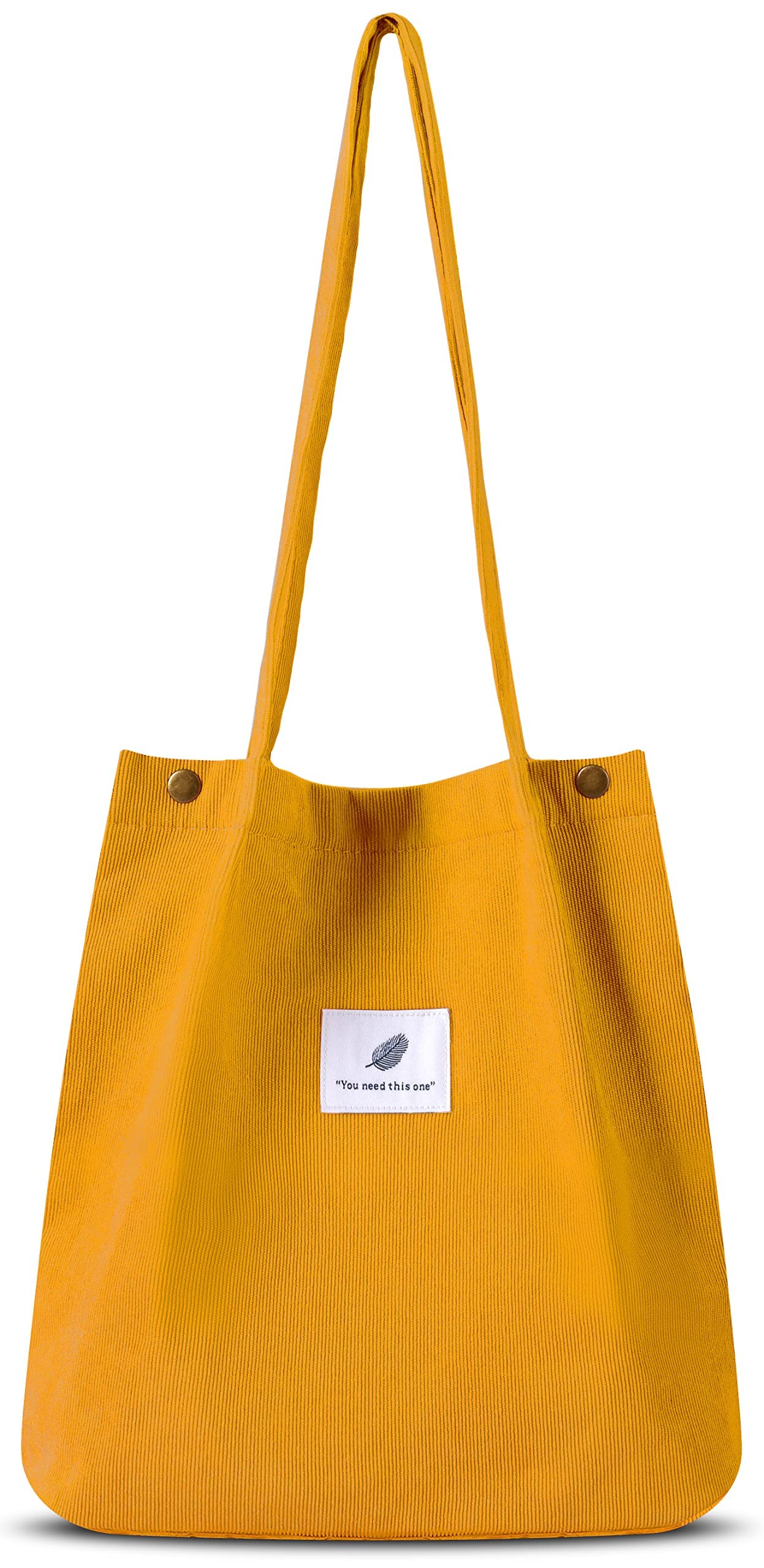 Borsa shopper da donna in velluto a coste tinta una tasche
