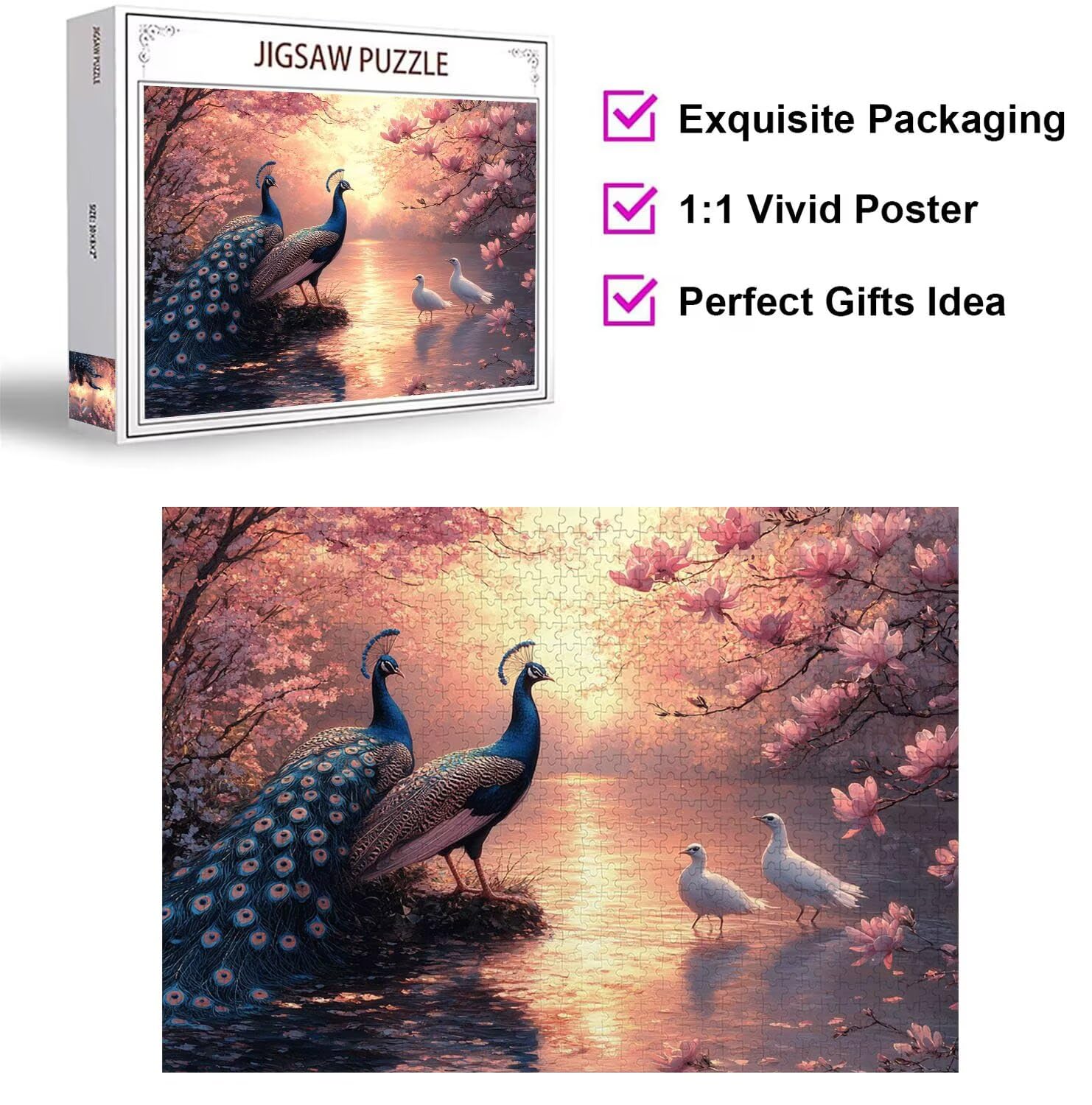 Puzzle 6000 Pezzi Paone Puzzle Classici per Gioco Familiare, n-382 | Impossibile Puzzles, Intrattenimento Creativo, Rilassamento e Intelligence, Regalo per Amore e Amico, Decorazioni Casa, Fiori