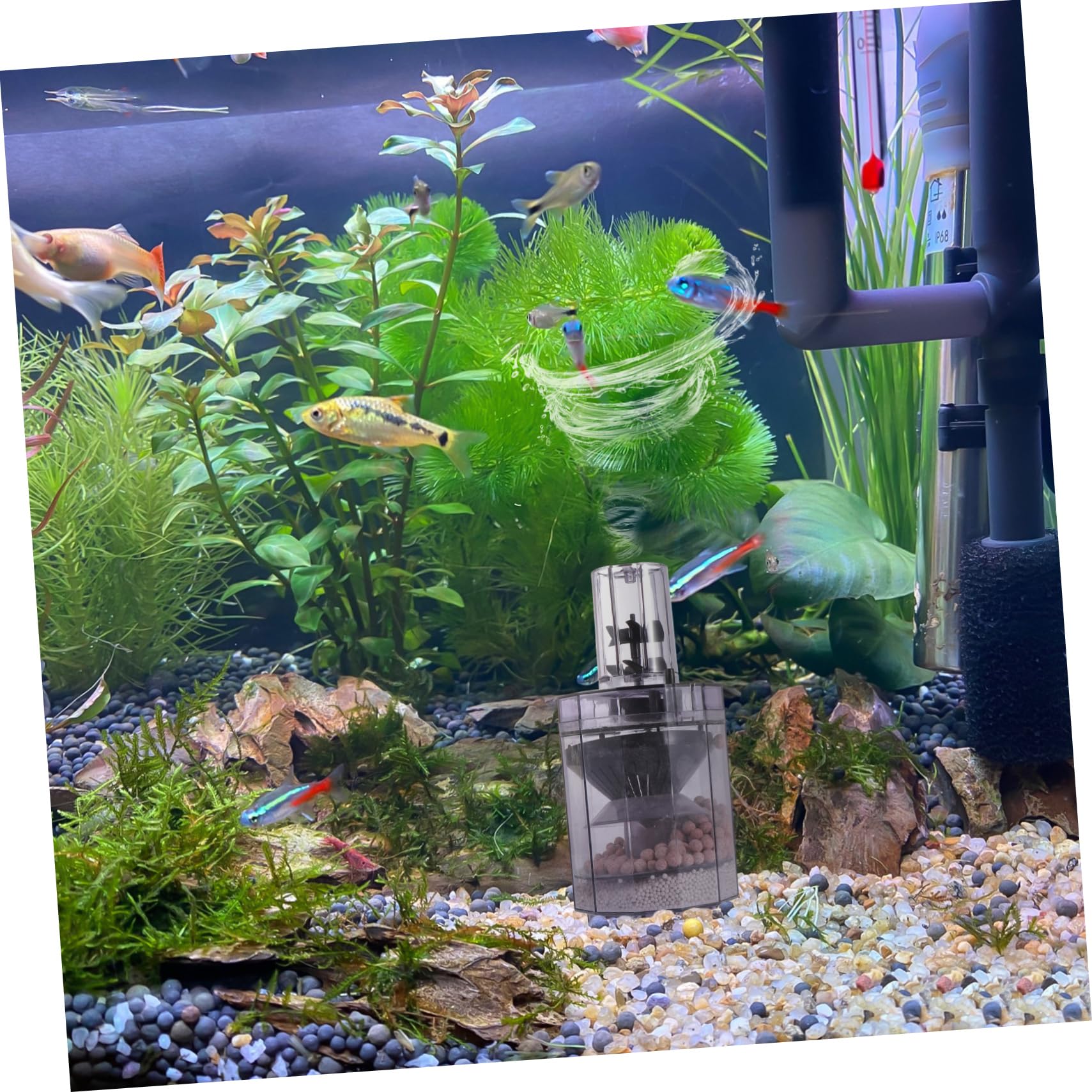 WOONEKY 1 Juego Filtrar Silencio Filtro Subacuático Ajustable Oxigeno Sumergible Pequeño Acuario Filtro Potencia Sumergible Limpiador Pecera Neumático Abdominales