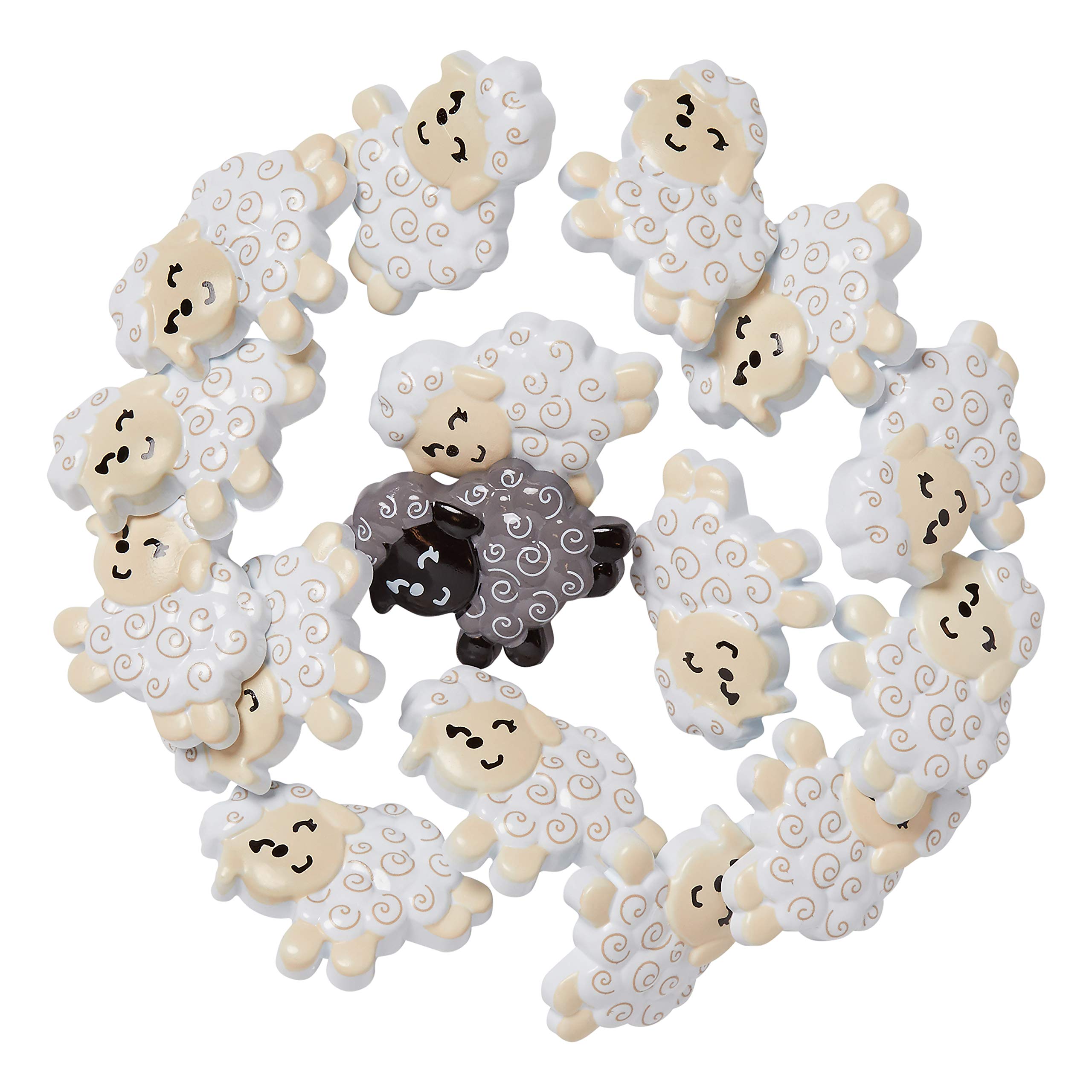 Blumenthal Lansing Company Sheep Shaped Buttons for Sewing & Crafts, 18 Piece