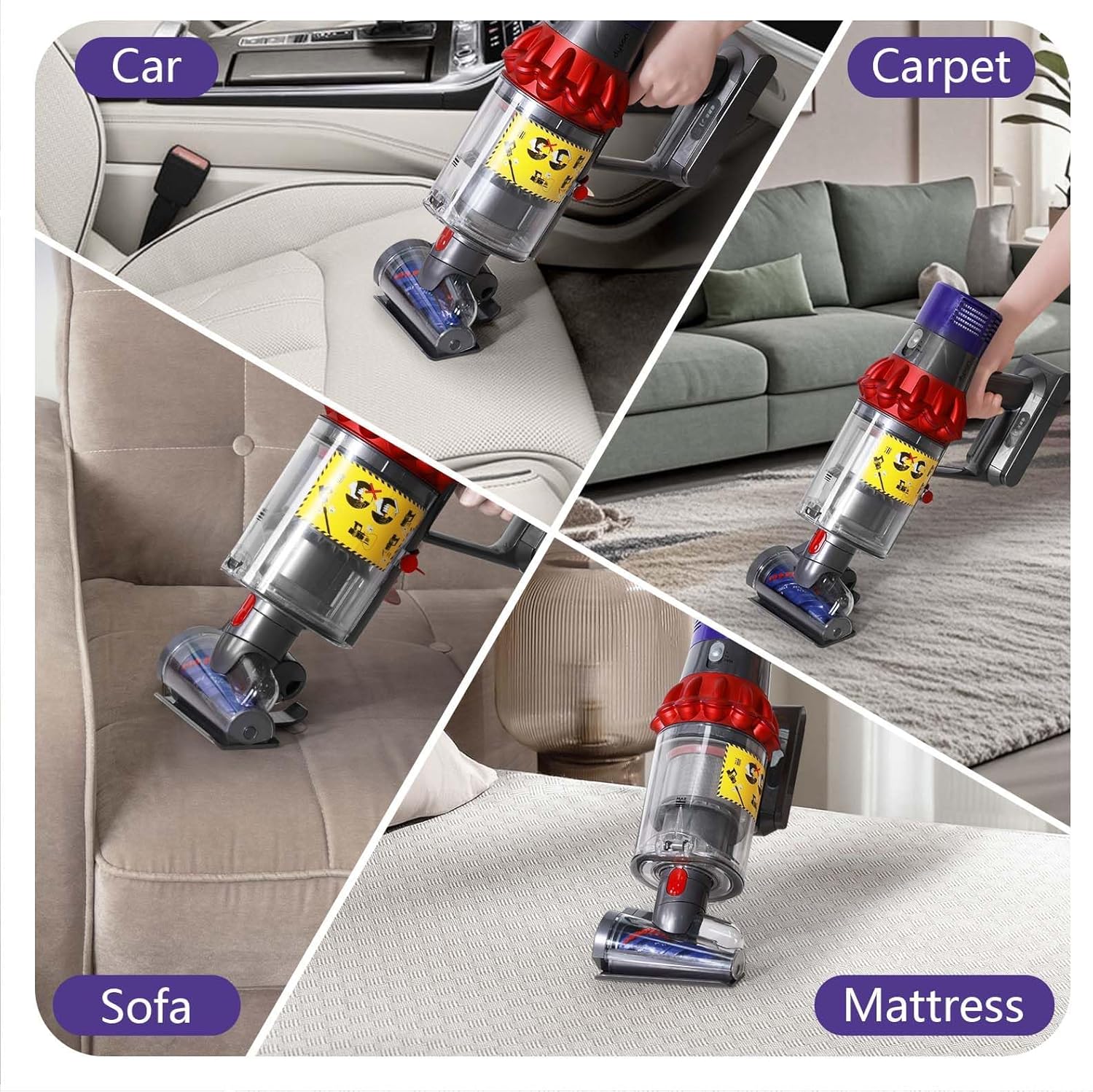 Mini Motorized Tool Brush Head Compatible with Dyson V7 V8 V10 V11 V15 Vacuum Cleaners Replacement Part SV10 SV11 SV12 SV14 Attachment, Anti-Tangle High Torque Tool for Removal Pet Hair and Long Hair
