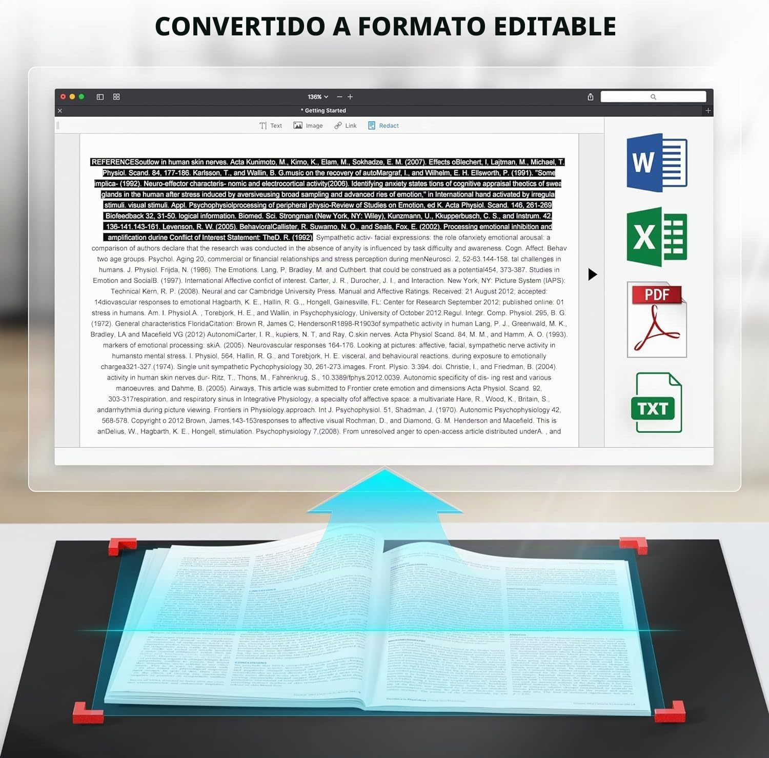 JOYUSING Escáner de libros y documentos de 16 MP, tecnología de nivelación y descarga automática de 2ª generación, A3, A4, OCR, convertir a PDF/Word/Txt/Excel en Windows y PDF