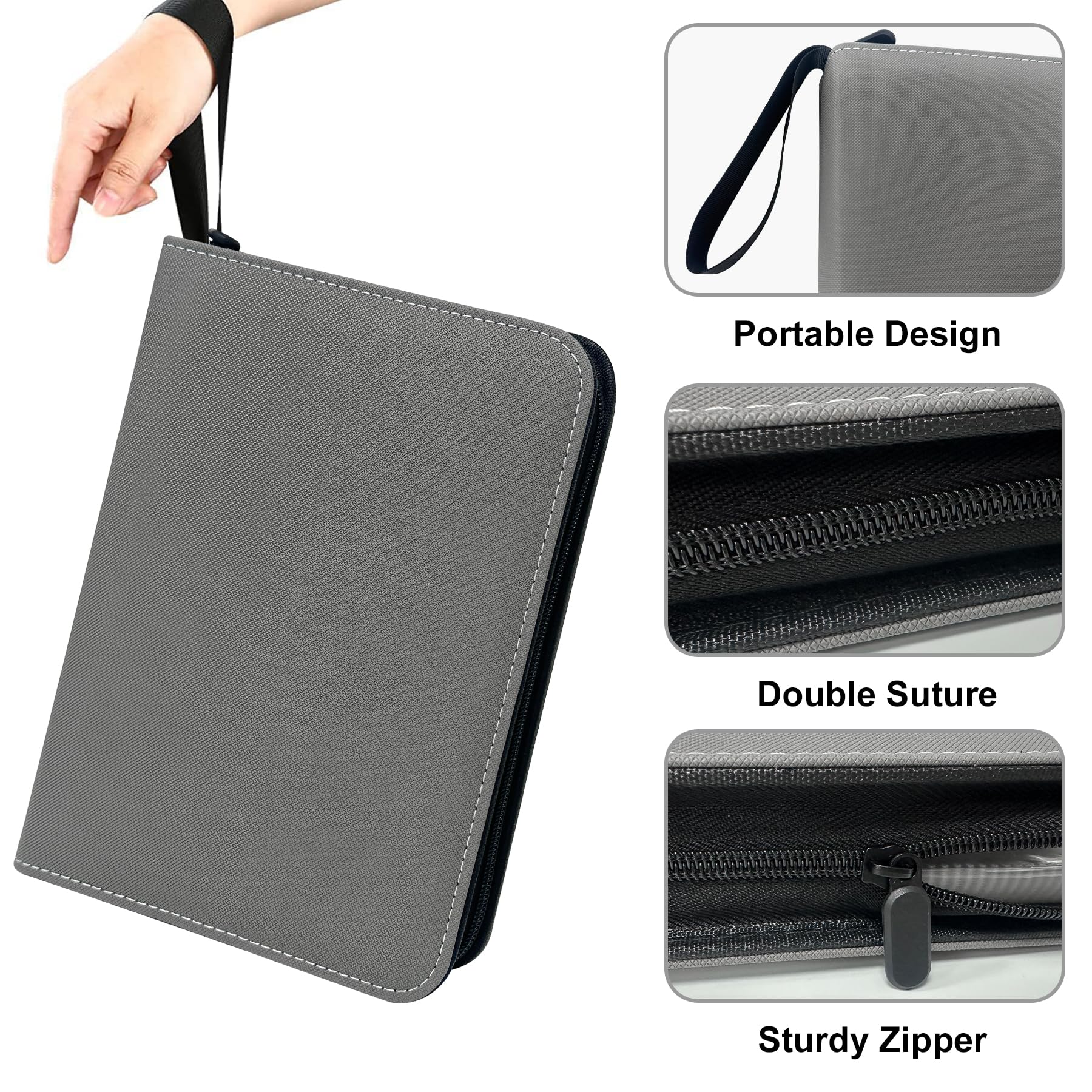 Album per carte in pelle termocromatica, 1080 tasche, 3 anelli | 60 buste double face, senza acidi e PVC, termosensibili, per carte TCG, per collezionisti