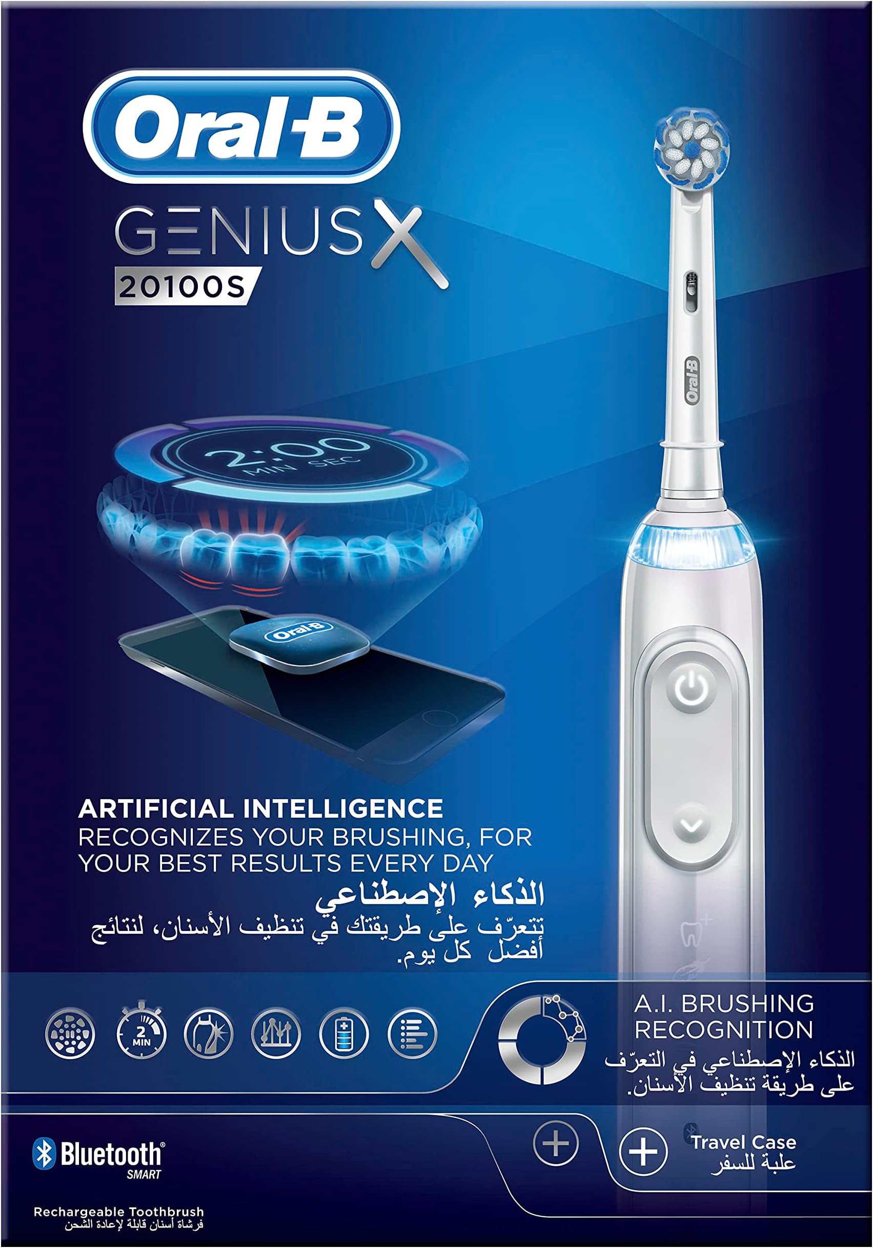 Genius X Electric Toothbrush with Artificial Intelligence, Rechargeable, White Color