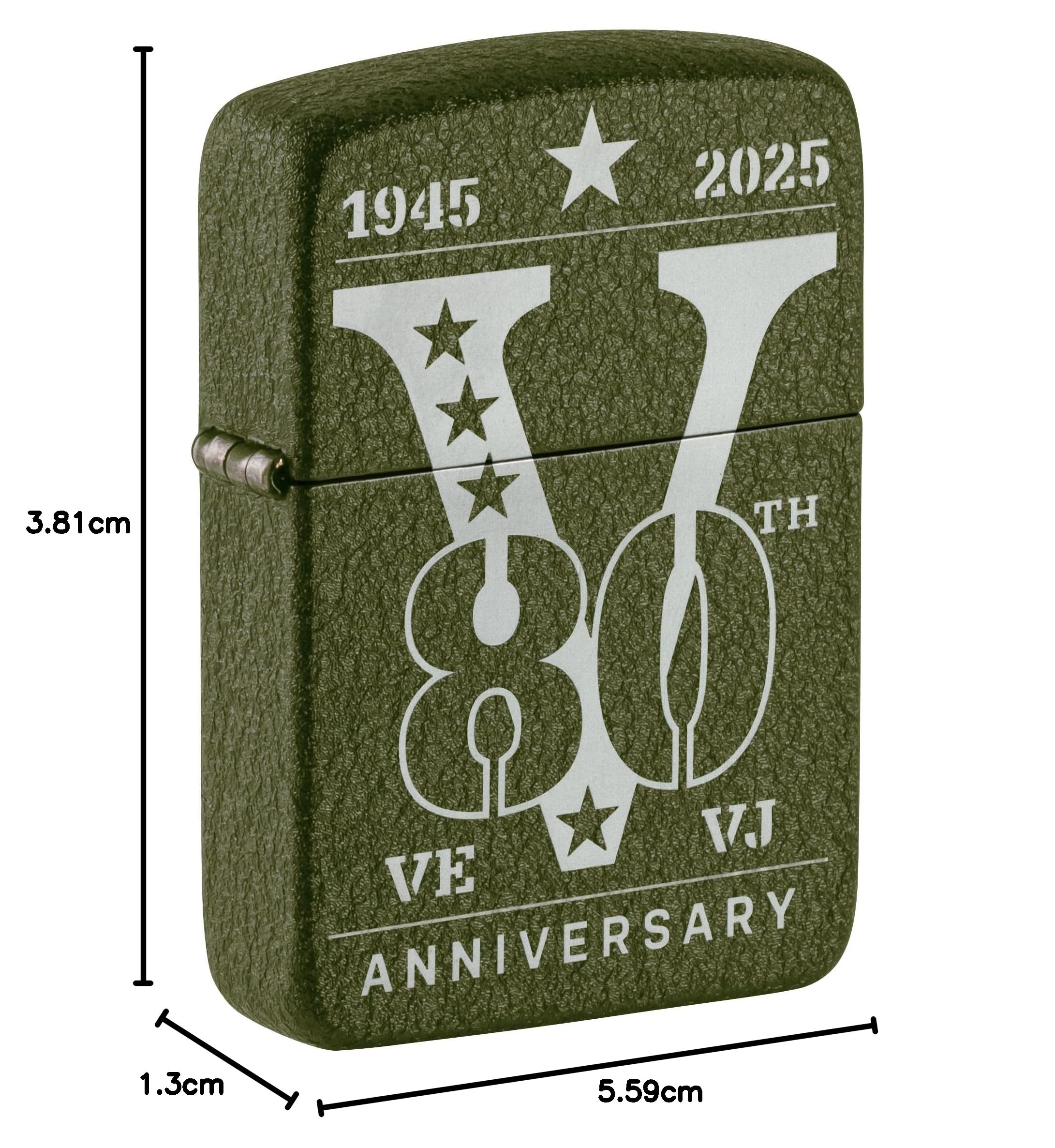 Zippo Accendino tempesta – 80th Anniversary, Laser Engrave – Ricaricabile – Riutilizzabile – Design antivento – Confezione regalo – Made in USA
