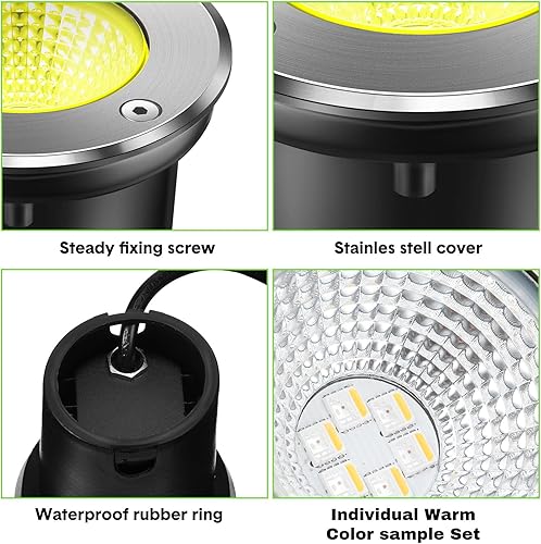 Miniatura 4 de Yahenda 16 juegos de luces de paisaje de bajo voltaje, 5 W, LED blanco cálido, impermeables, para exteriores, con conectores, iluminación de camino