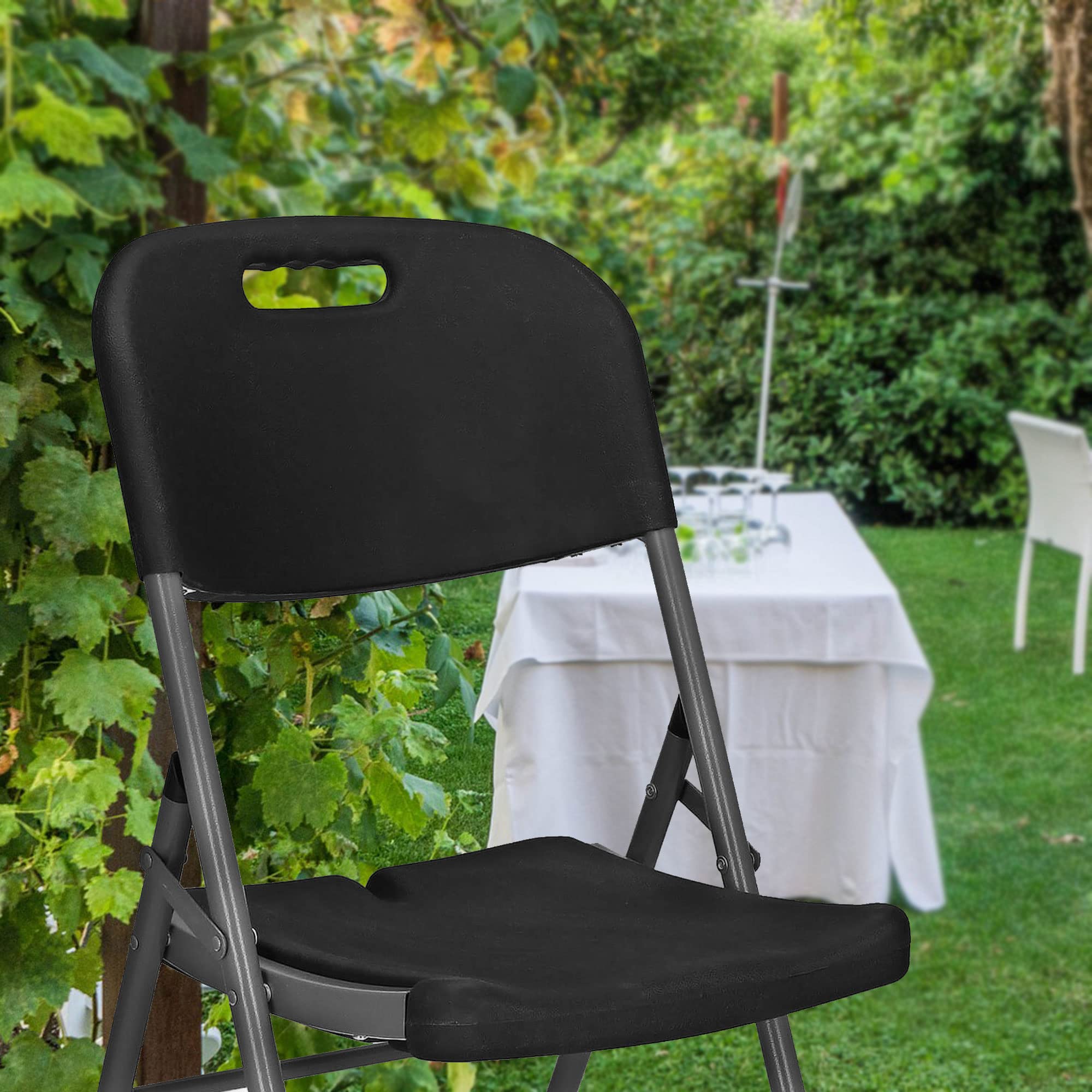 SPRINGOS Lot de 6 chaises pliantes en plastique pour banquet